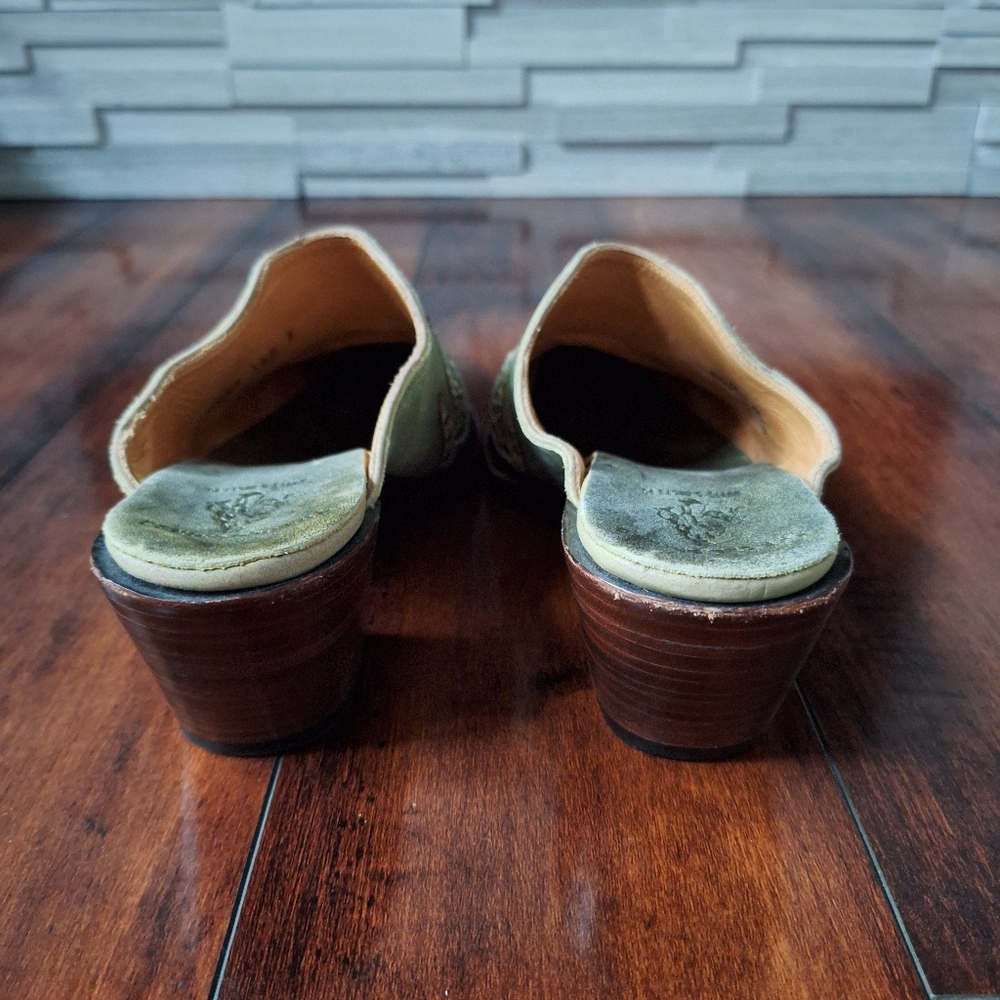 Green Pointed Toe Slip-On Women's Mules - Picture 4 of 9